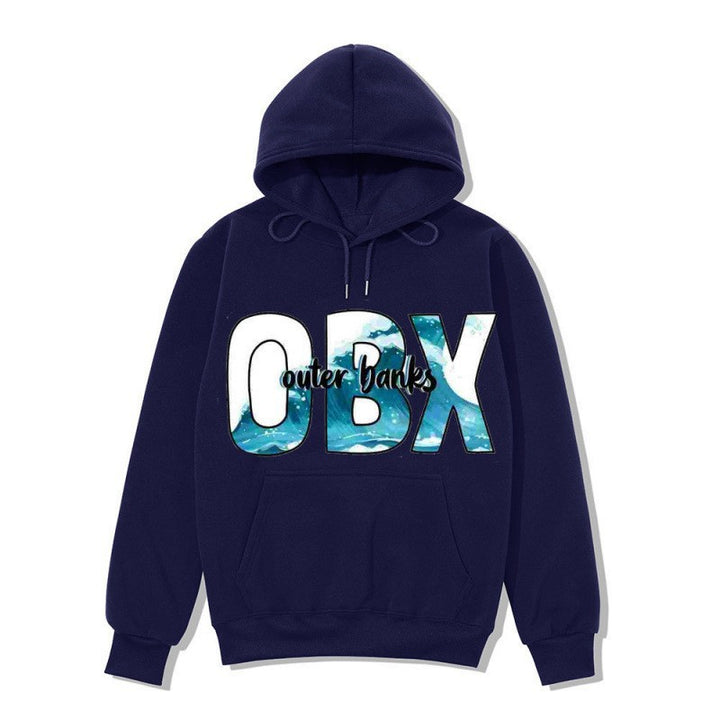 Dame hoodie med maritim grafisk design Skovae