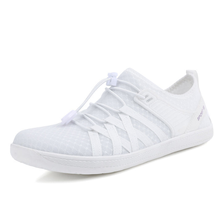 Unisex nan flad by-sneaker med hurtiglukning, elastisk strikoverdel og stødabsorberende let sål Skovae