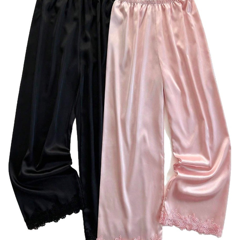 Dame Satin Spitze Trim Natkjole Stilla