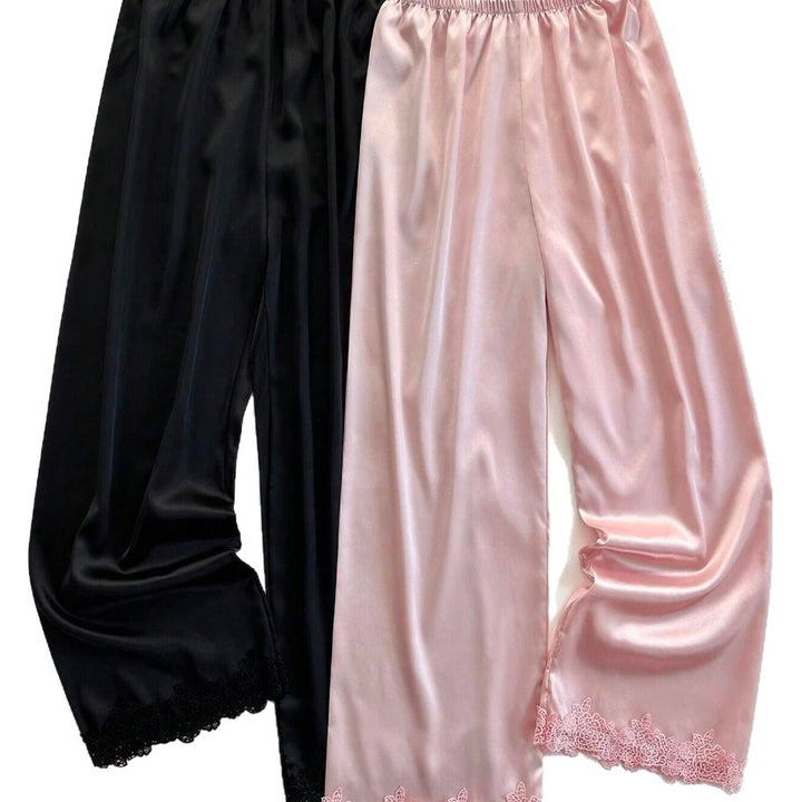 Dame Satin Spitze Trim Natkjole Stilla