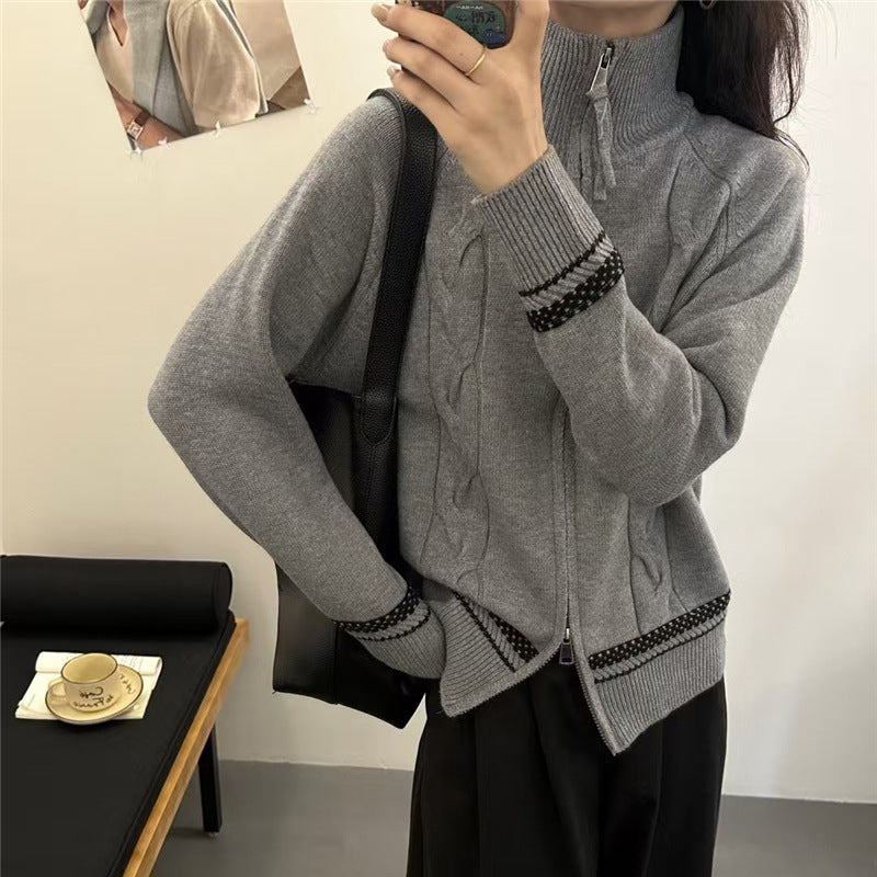 Kvinderne cardigan med elegant lynlås og tekstureret kabelmønster Stilla