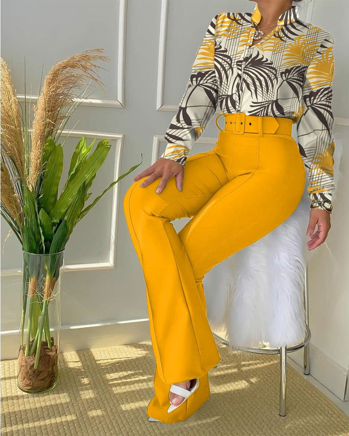 Dame Slim-Fit Flared Bukser med Høj Talje Stilla