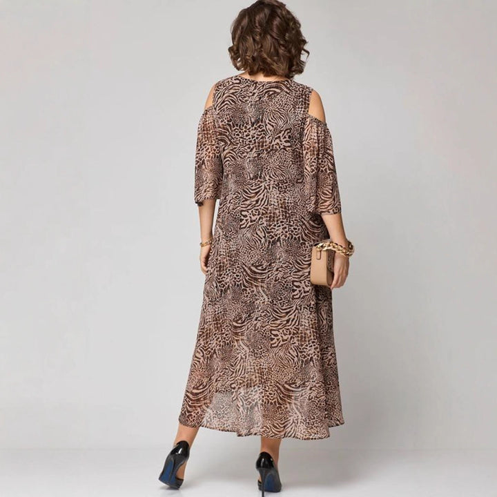 Kvinder Elegant Cold-Shoulder Midi Kjole Stilla