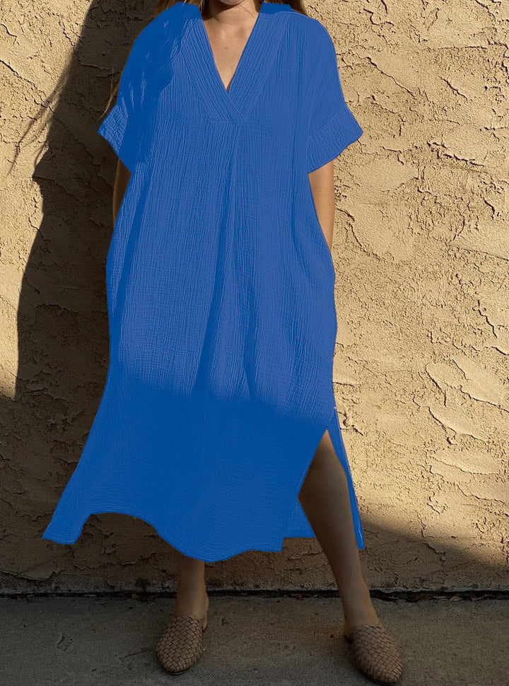 Damer casual maxikjole i let muslin med sideslids Stilla