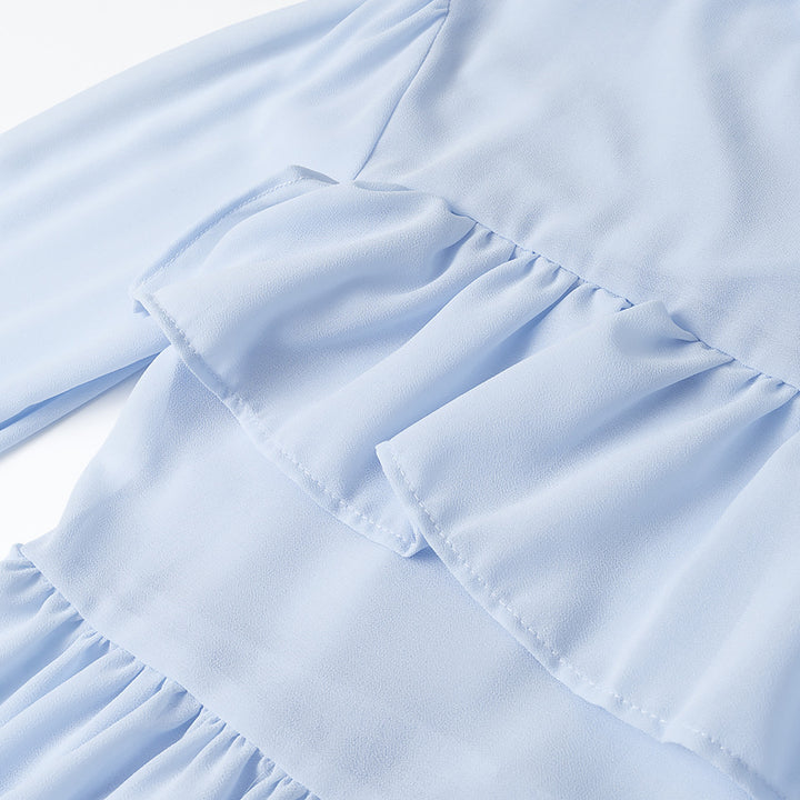Dame elegant let bluse med flæseelementer Stilla