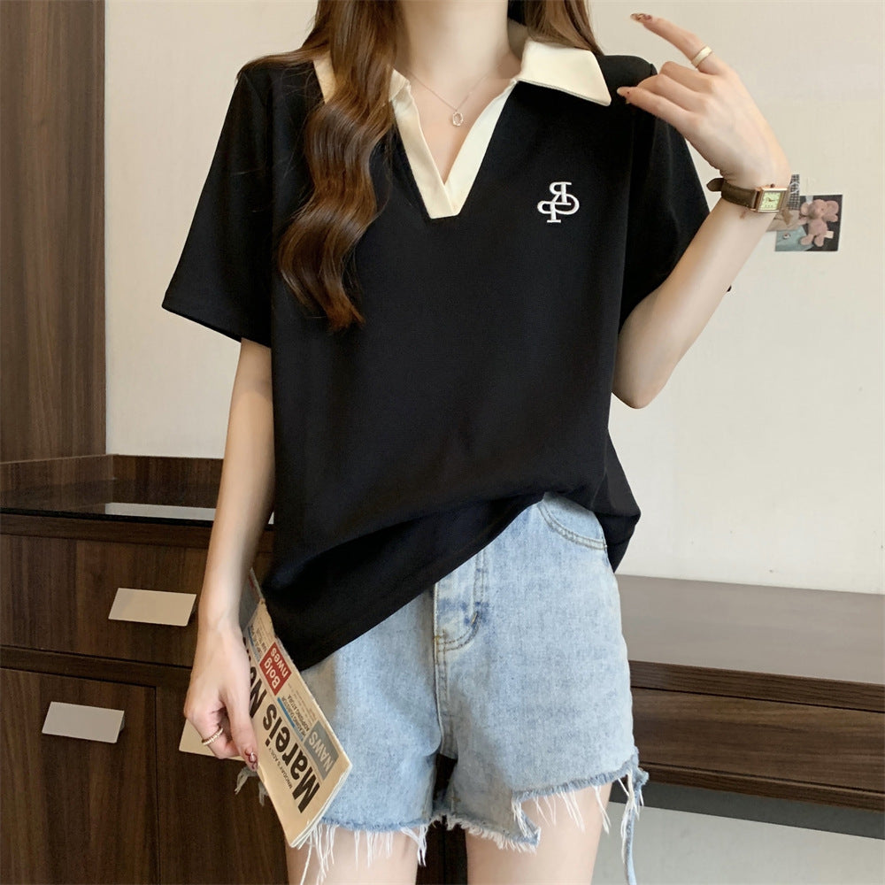 Femme Casual Polo Tee med kontrasterende krave Stilla