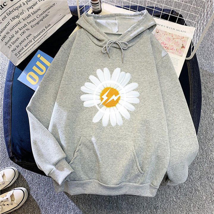 Dame hoodie med blomsterdesign Skovae