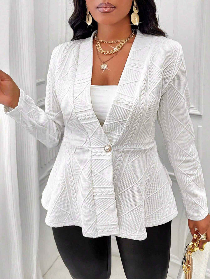 Dame struktureret blazer-top med figursyet snit og elegant revers Stilla