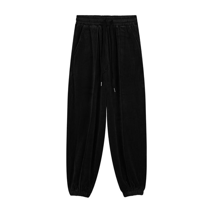 Dame behagelige sweatpants lavet af blødt velourstof med elastisk talje og snoretræk Stilla