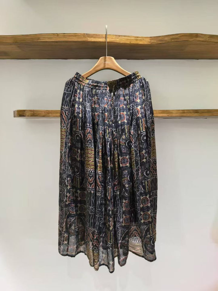 Femme Bohemian Trykt Maxi Nederdel Stilla