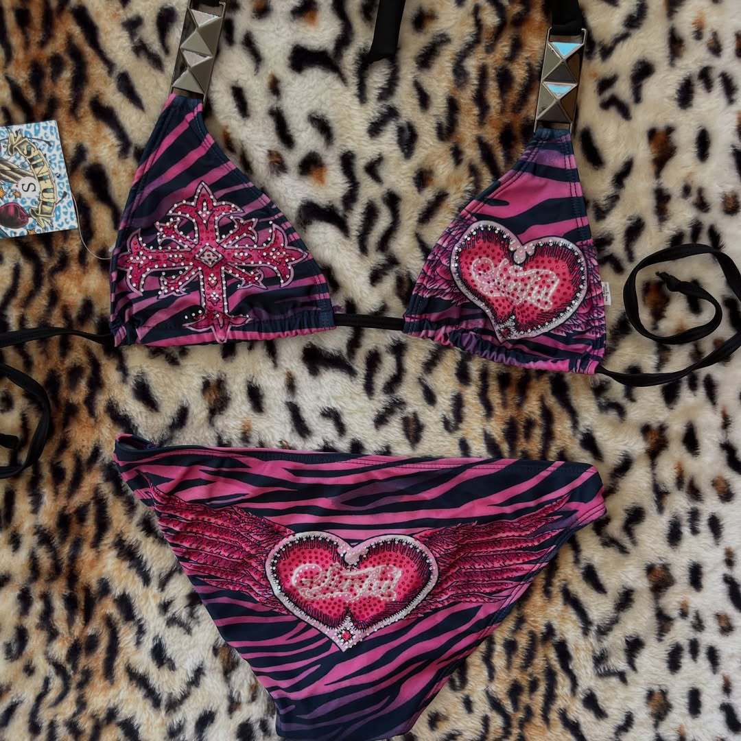 Damer Triangel-Bikini med dekorationer Skovae