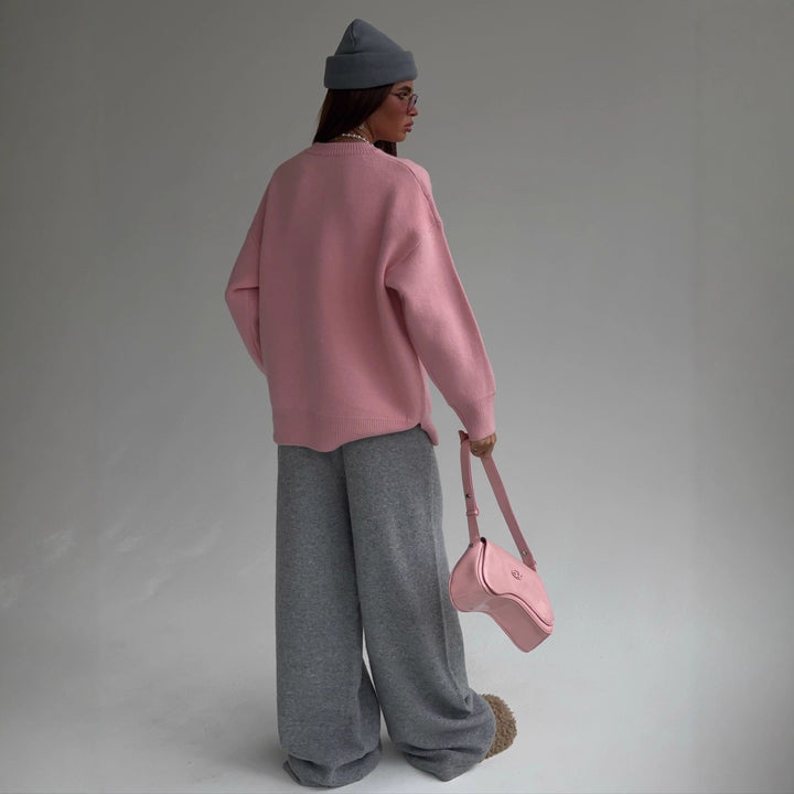 Kvinders oversized sweater med iøjnefaldende bogstaver og blødt materiale Stilla