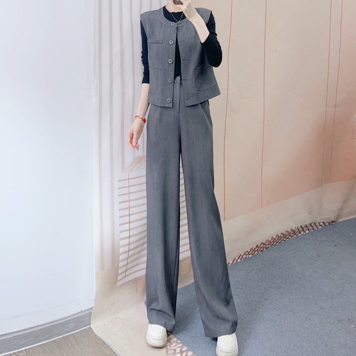 Dame elegant vest og bukser kombination Stilla