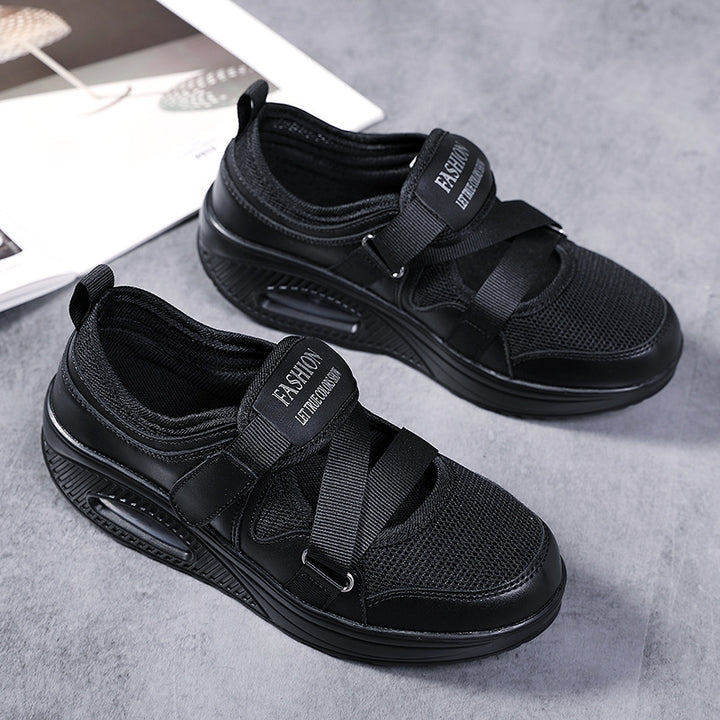 Dame nan stabiliserende komfort-sneaker med luftpolstret kile sål og velcro-rem lukning Skovae
