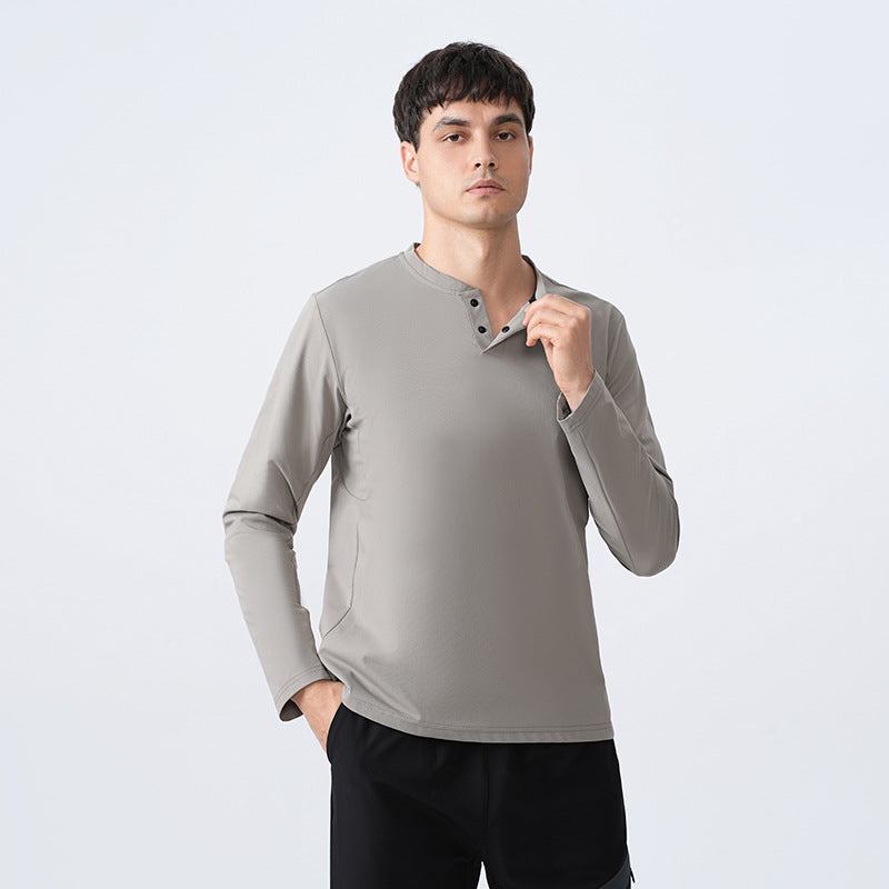 Herrer Sporty Langærmet T-shirt med funktionel krave Stilla