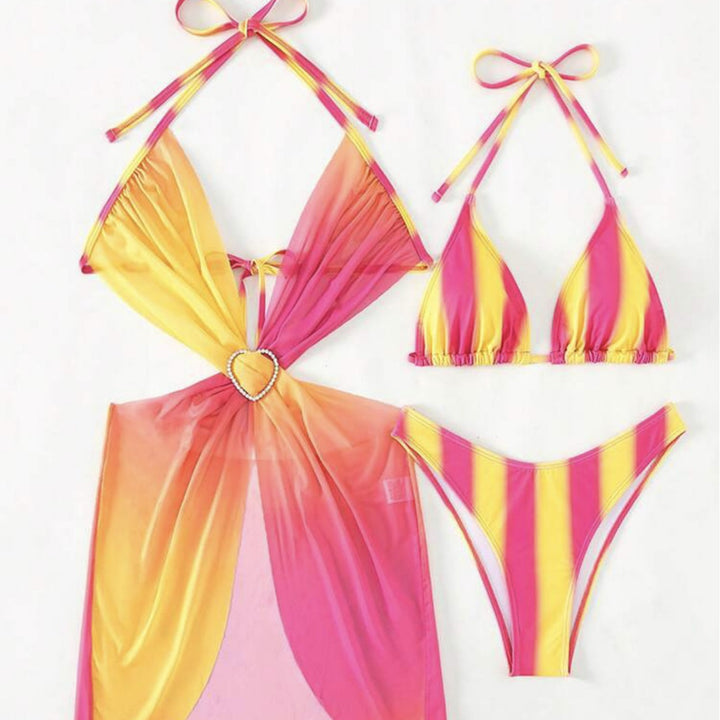 Dame bikini-sæt med forførende cut-out og glitrende hjerte-detail Stilla