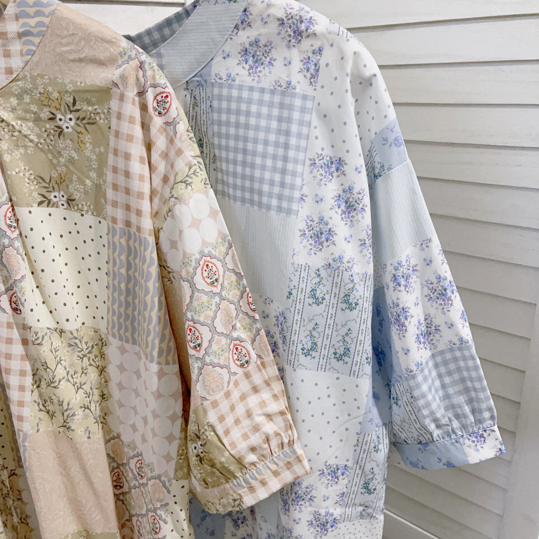 Femme Patchwork Design Bluse Stilla