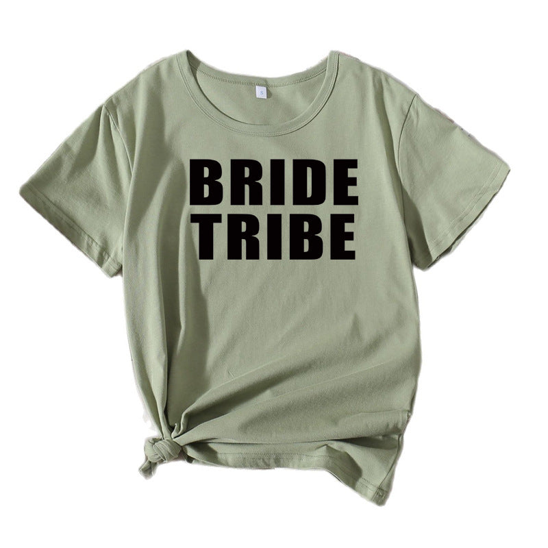 Kvinder Fritid Brudetribe Grafik T-shirt Stilla