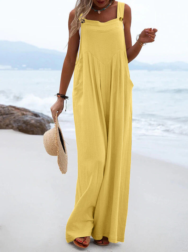 Dame Casual Jumpsuit med brede ben og lommer Stilla