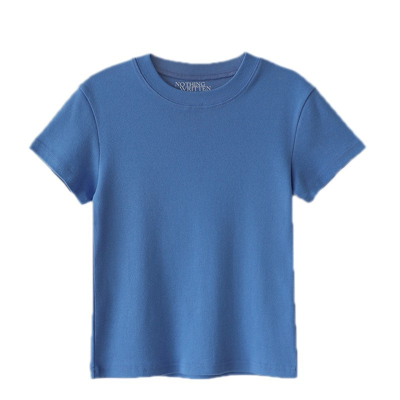 Dame høj kvalitets basic T-shirt med smal pasform og rund halsudskæring Stilla
