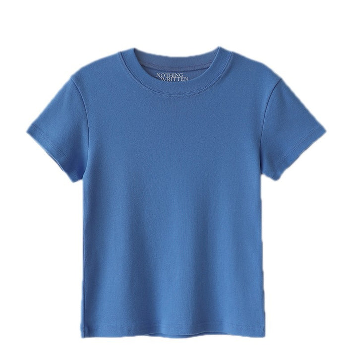 Dame høj kvalitets basic T-shirt med smal pasform og rund halsudskæring Stilla