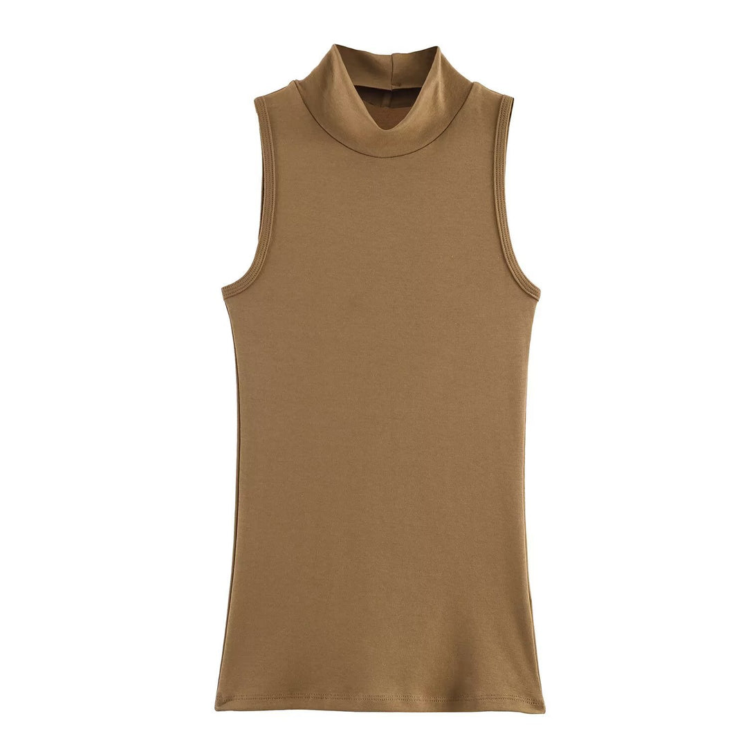 Dame rullekrave tanktop i blødt strækmateriale Skovae