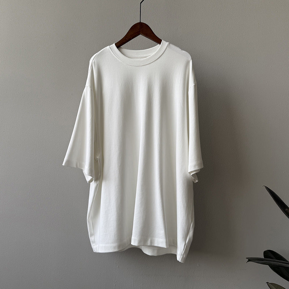Dame løst oversized T-shirt i kvalitets bomuld med brede ærmer Stilla