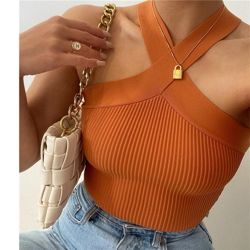 Dame Crop Top med raffineret ribmønster og skulderfri silhuet Stilla