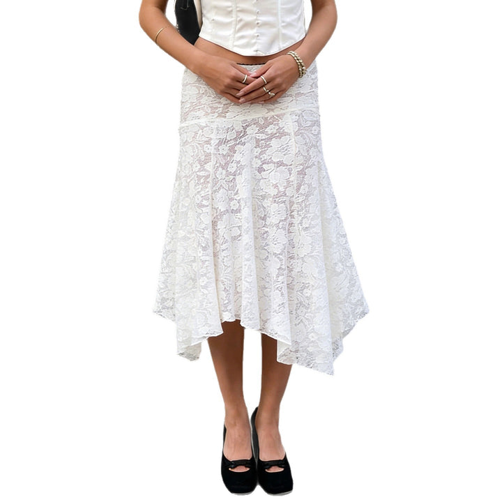 Dame elegant spidsrock med asymmetrisk snit Skovae