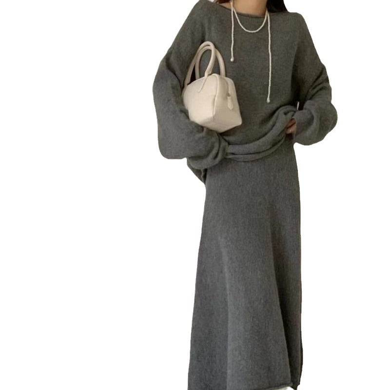 Kvinders Off-Shoulder Strikkjole i Casual Stil med Flydende Snit Stilla
