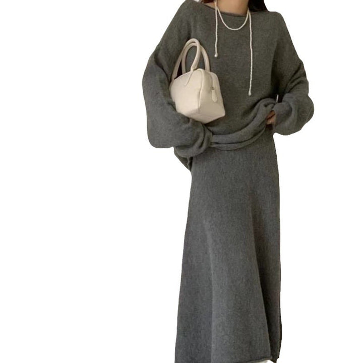 Kvinders Off-Shoulder Strikkjole i Casual Stil med Flydende Snit Stilla