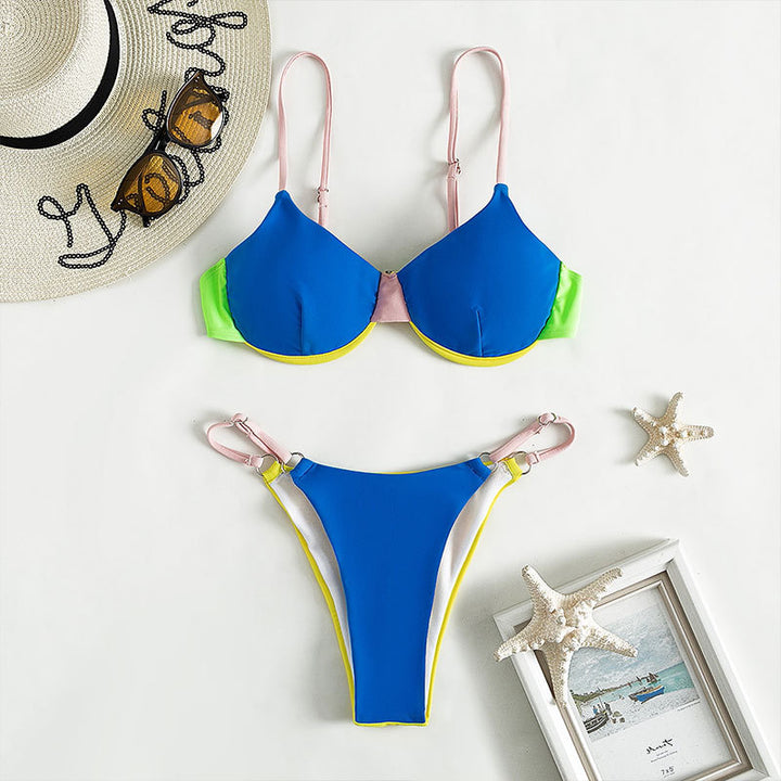 Dame Triangel-Bikini med modiske farveaccenter Skovae