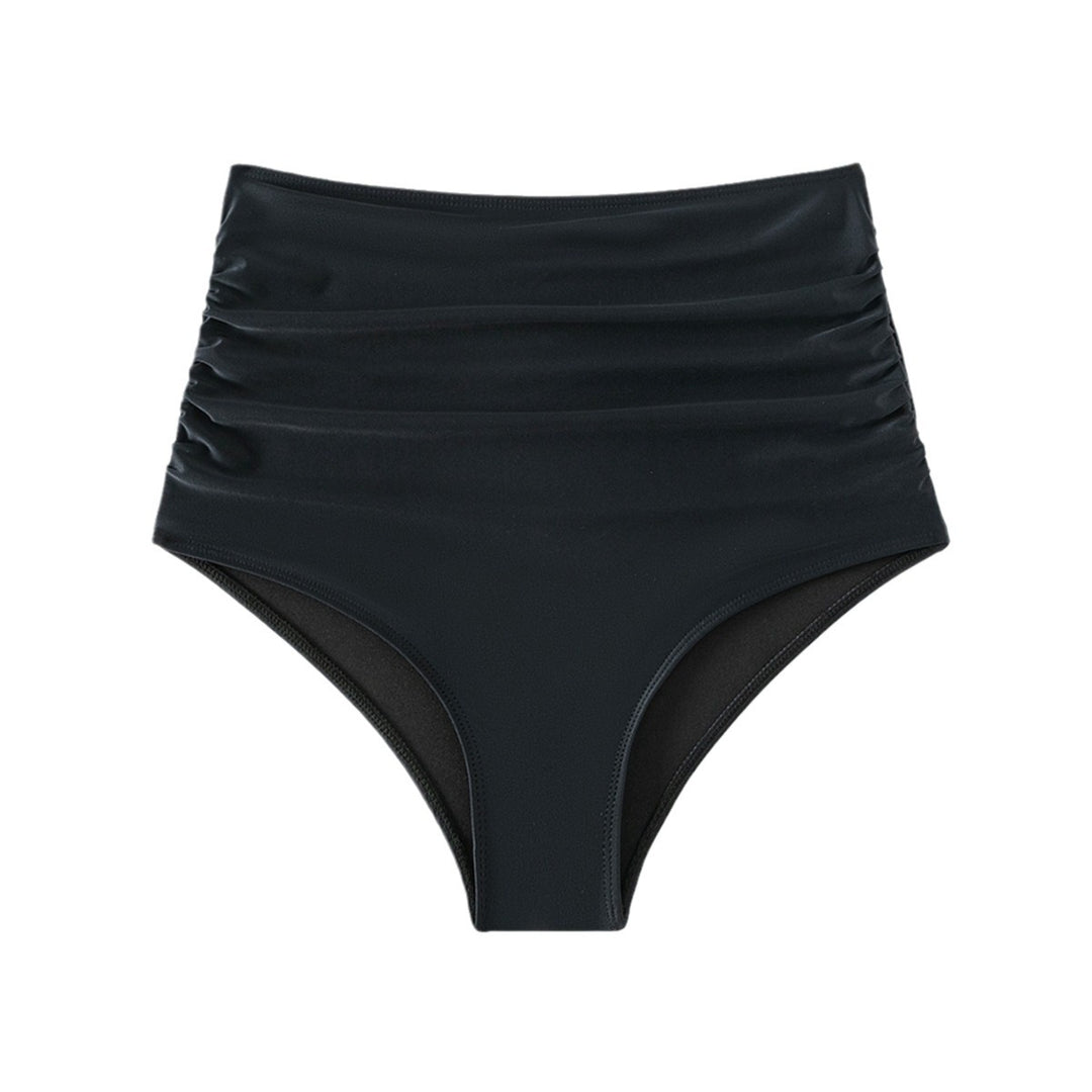 Dame højtaljede bikini-bukser med figurskabende rynkning Skovae
