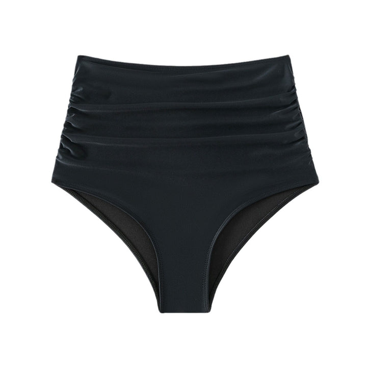 Dame højtaljede bikini-bukser med figurskabende rynkning Skovae