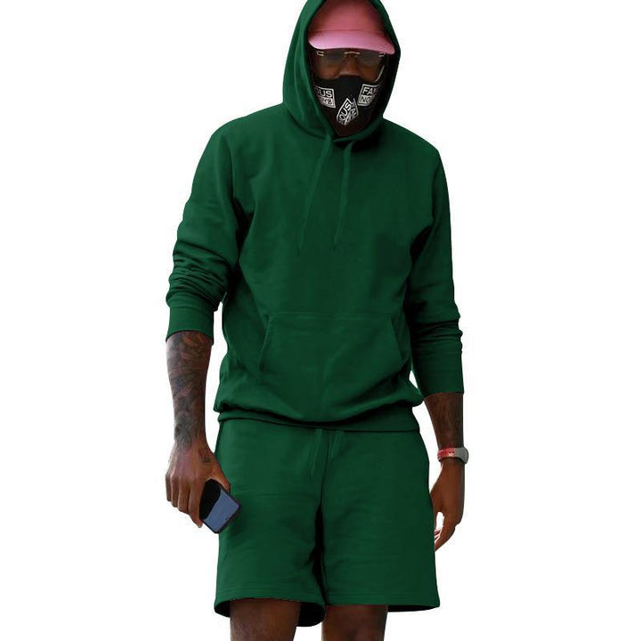 Herrer sporty hoodie og shorts sæt Stilla