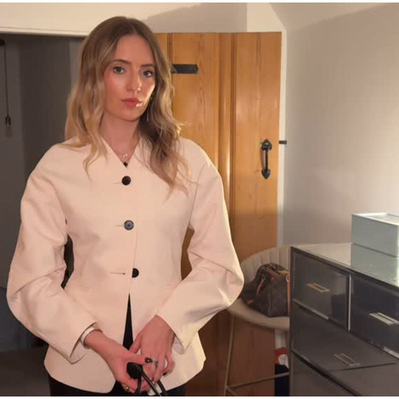 Dame mode blazer med voluminøse ærmer Stilla