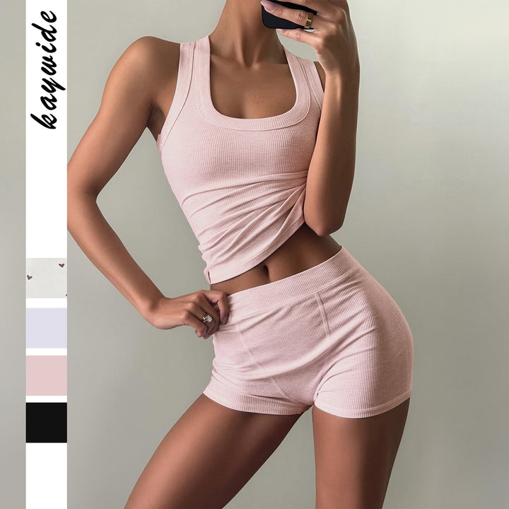 Dame Sporty Tanktop og Shorts Sæt Stilla