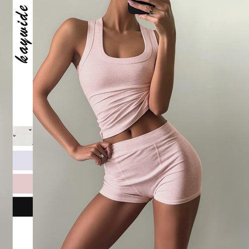 Dame Sporty Tanktop og Shorts Sæt Stilla