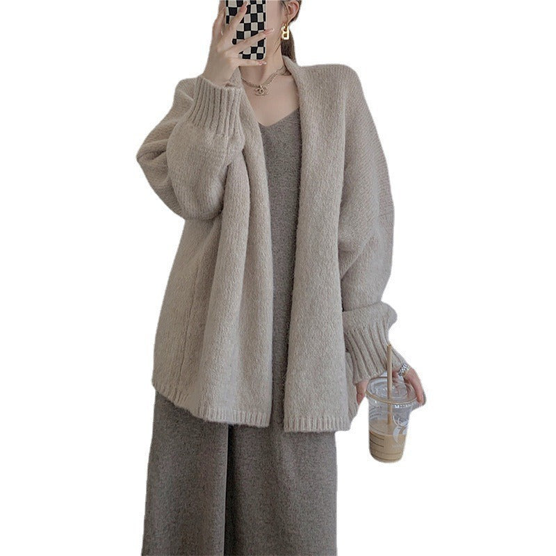 Kvinders oversized hyggelig sweater med dyb V-hals og lange ærmer Stilla