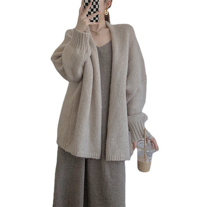 Kvinders oversized hyggelig sweater med dyb V-hals og lange ærmer Stilla