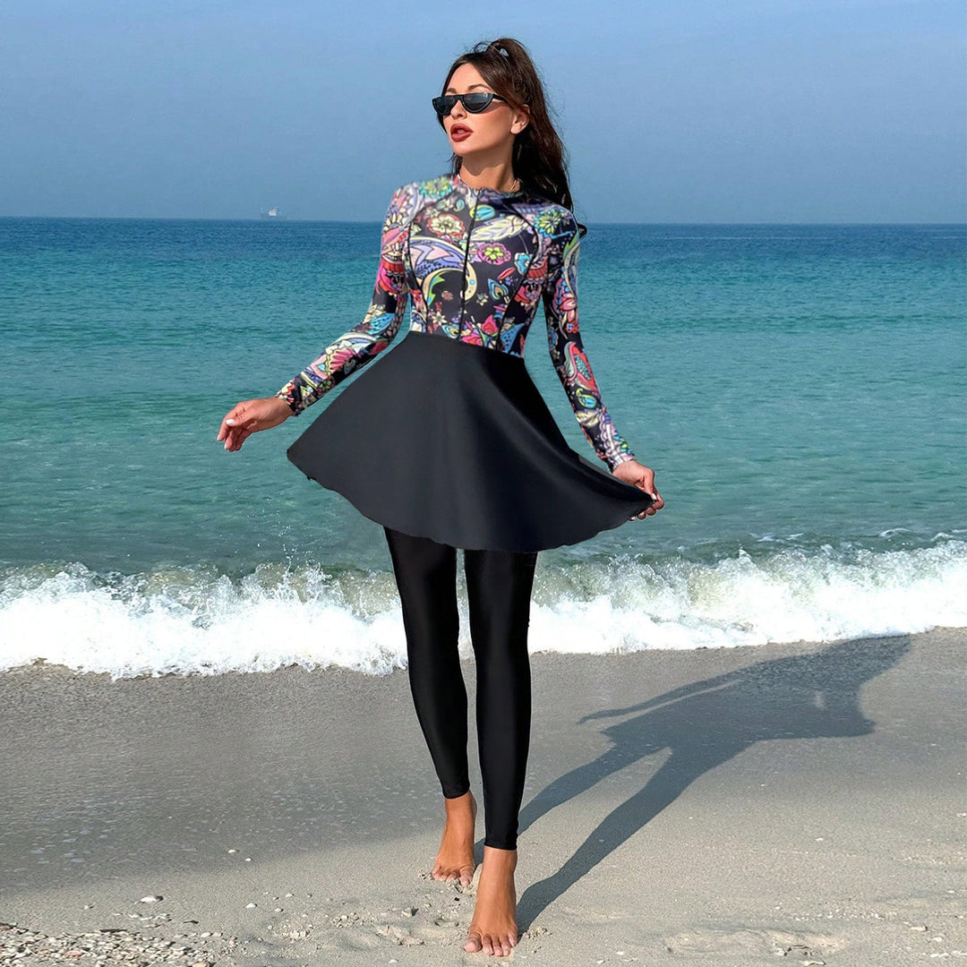Damer Sporty Badedragt med generøs Skørt Skovae