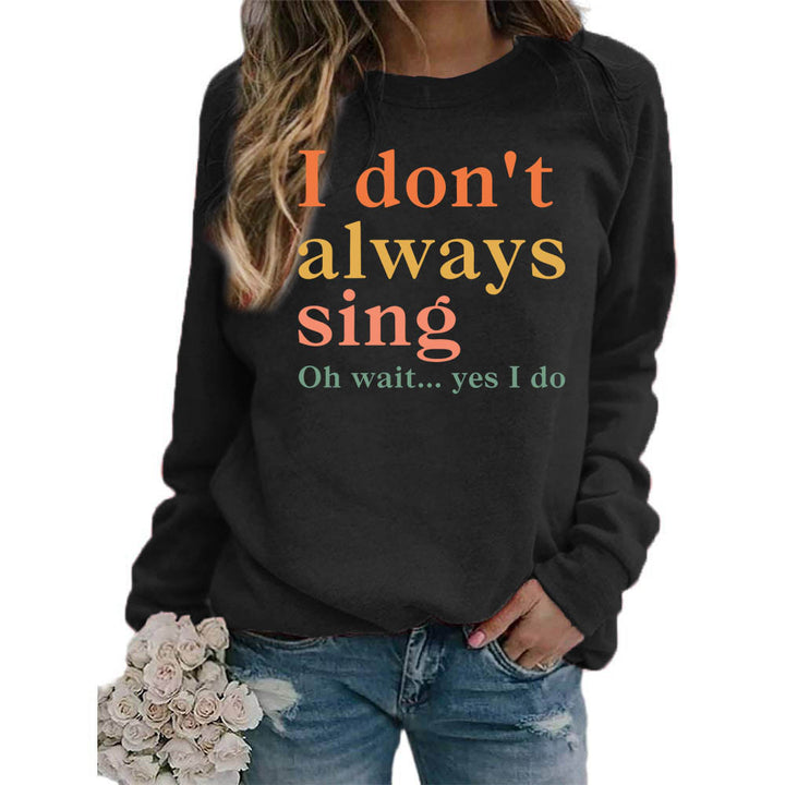 Dame sweatshirt med kreativt slogan og komfortabel pasform Stilla