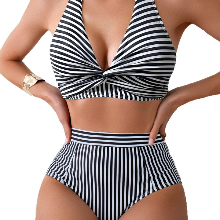 Damer højtaljede bikini med V-udskæring og sporty snit Skovae