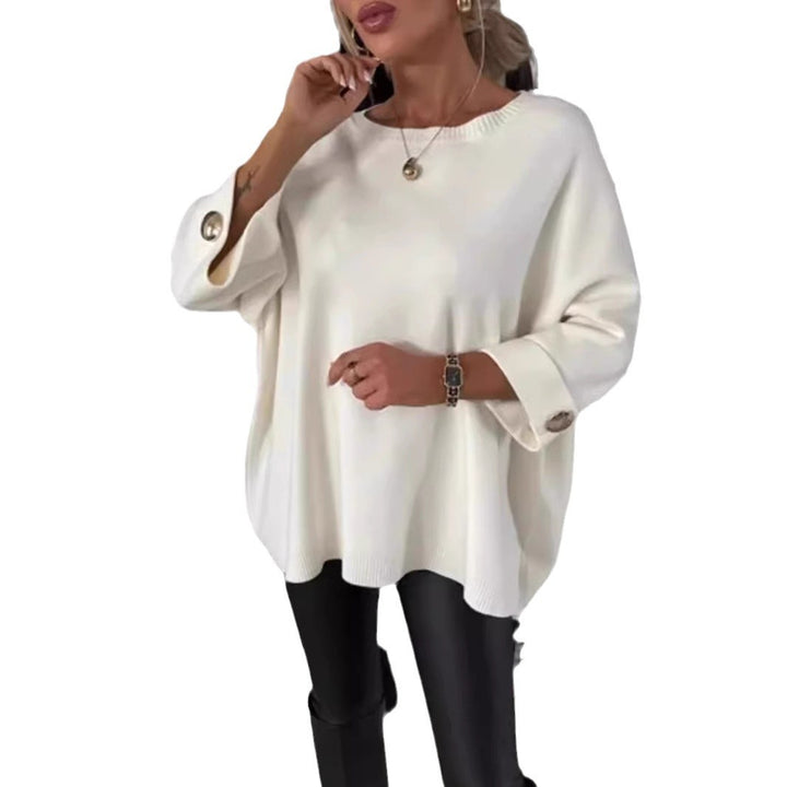 Damer mode oversized sweater med elegante knapdetaljer Stilla