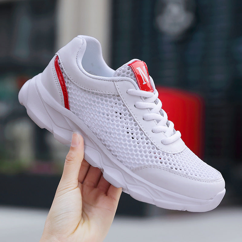 Dame nan let net sneaker med ventileret overdel og stødabsorberende bølge sål Skovae