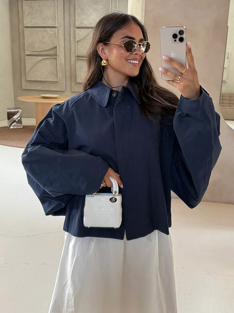 Dame Oversized Bluse med dekorative Puffærmer Stilla