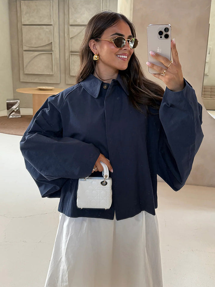 Dame Oversized Bluse med dekorative Puffærmer Stilla