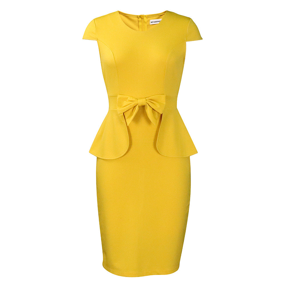 Dame Etuikjole med elegant Peplum og raffineret Sløjfeelement Stilla