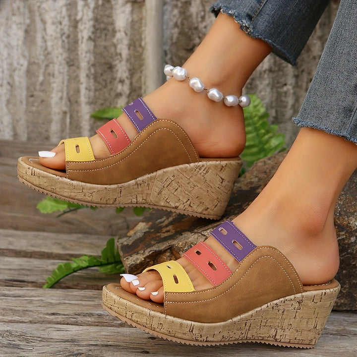 Dame kile-sandaler med farverige remme Stilla