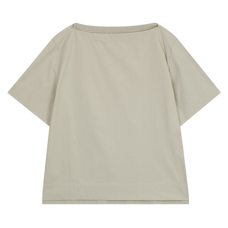 Dame moderne kortærmet bluse med afslappet snit og elegant rygsøm Stilla